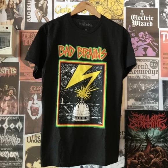 Bad Brains Other - Bad Brains Distressed Capitol Album Black Shirt